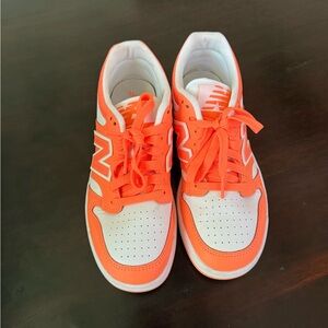New Balance Athletic Shoes Orange White Mesh Design